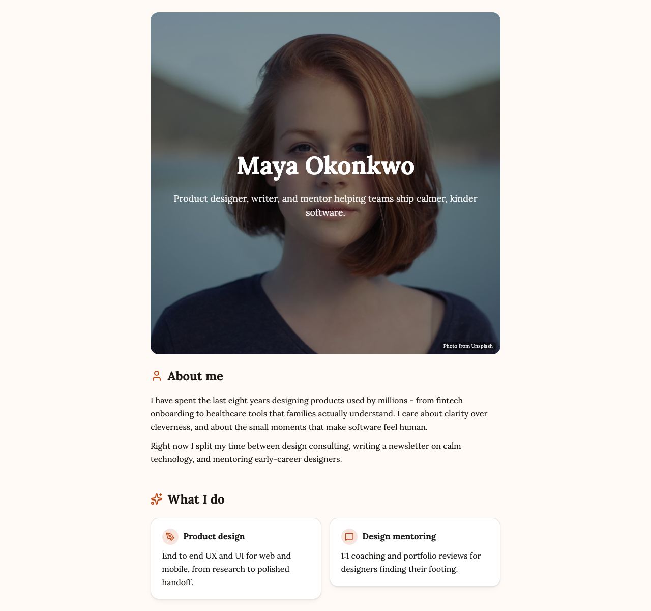 Free About Me Page Maker - desktop view