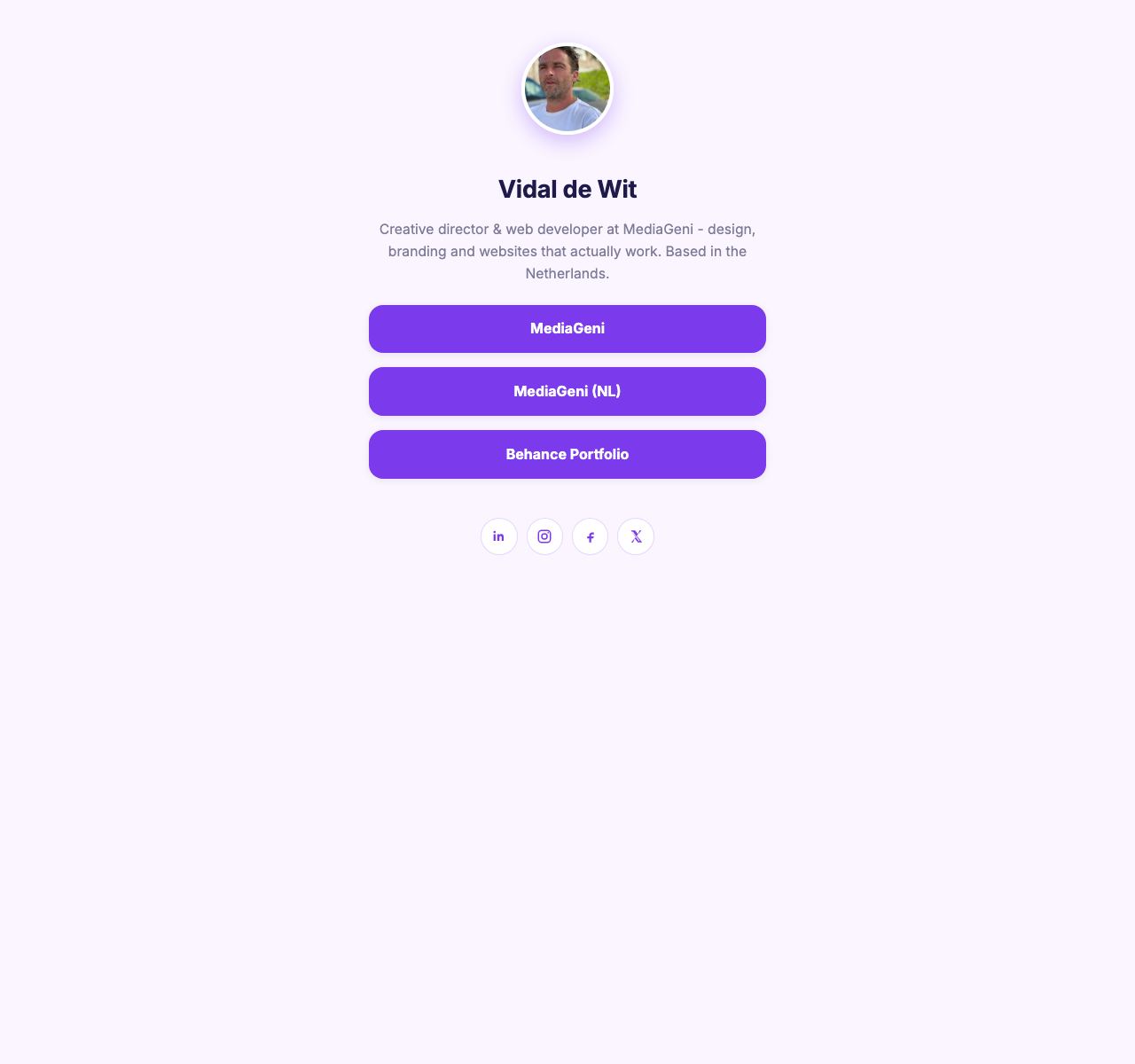 Free Link-in-Bio Page Maker - desktop view