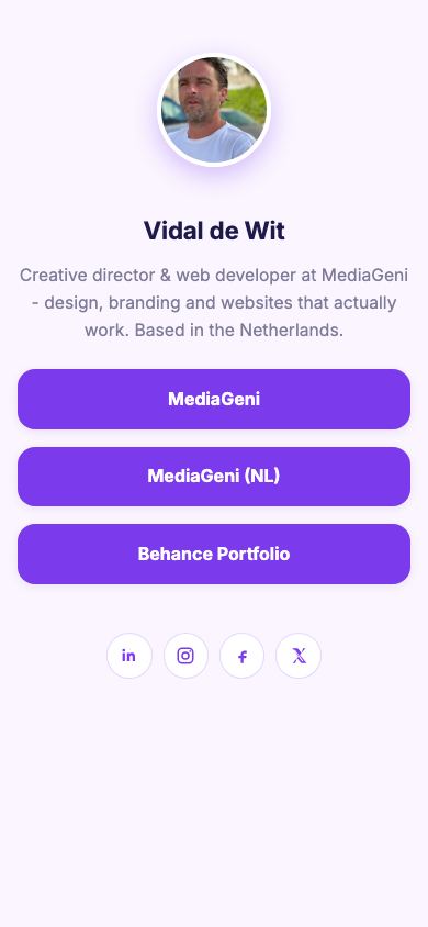 Free Link-in-Bio Page Maker - mobile view