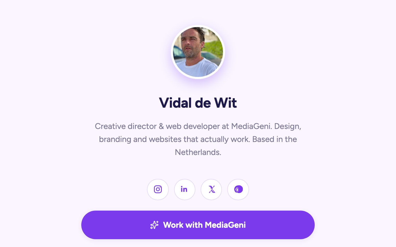 Mobile phone showing a social profile page
