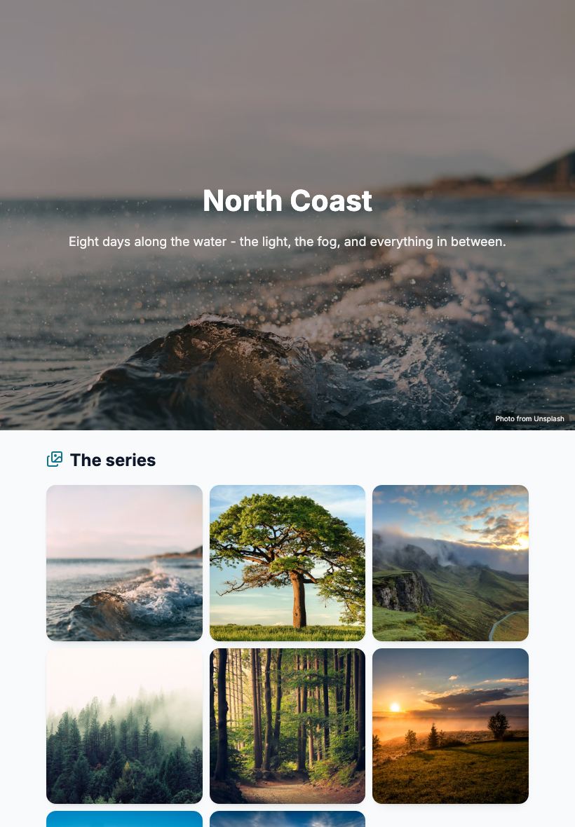 Free Photo Gallery Page Maker - tablet view
