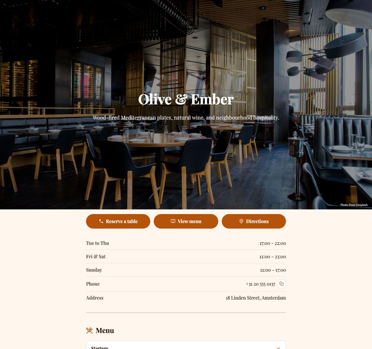 Free Restaurant App & Menu Maker - desktop view
