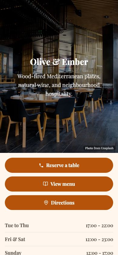 Free Restaurant App & Menu Maker - mobile view