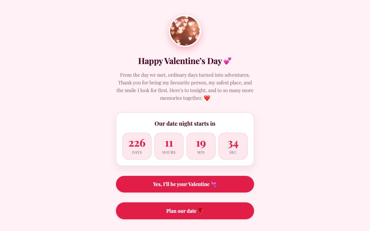 Heart balloons for a romantic Valentine's page