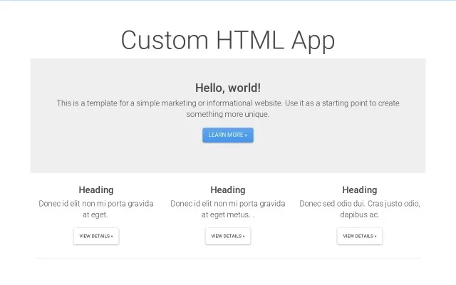 Custom HTML App Template