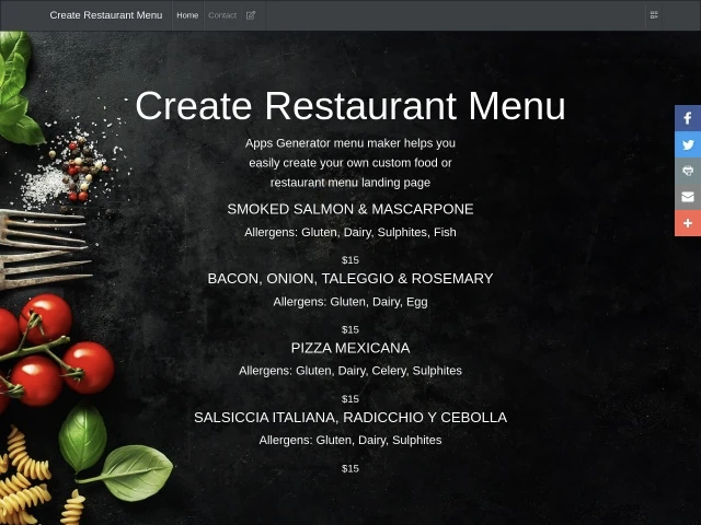 Restaurant menu maker template